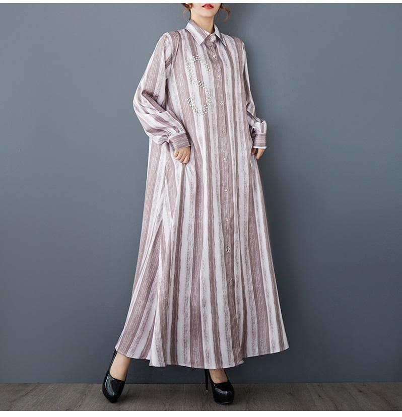 大きいサイズ ロング　ワンピース　シャツ　レディース 春夏　 新品 長袖