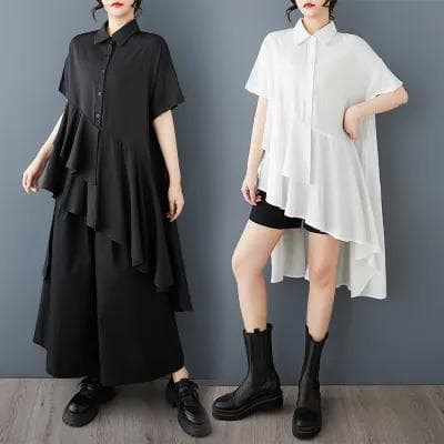 イレギュラーヘム　トップス　大きいサイズ レディース 春夏 新品 半袖　変形