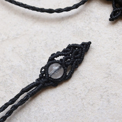 ルチルクォーツ天然石マクラメネックレスmac441エスニックアジアンエキゾチックなアレルギーフリーのアクセサリー 7枚目の画像