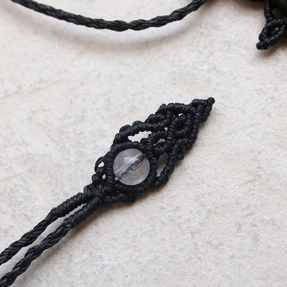 ルチルクォーツ天然石マクラメネックレスmac441エスニックアジアンエキゾチックなアレルギーフリーのアクセサリー 7枚目の画像