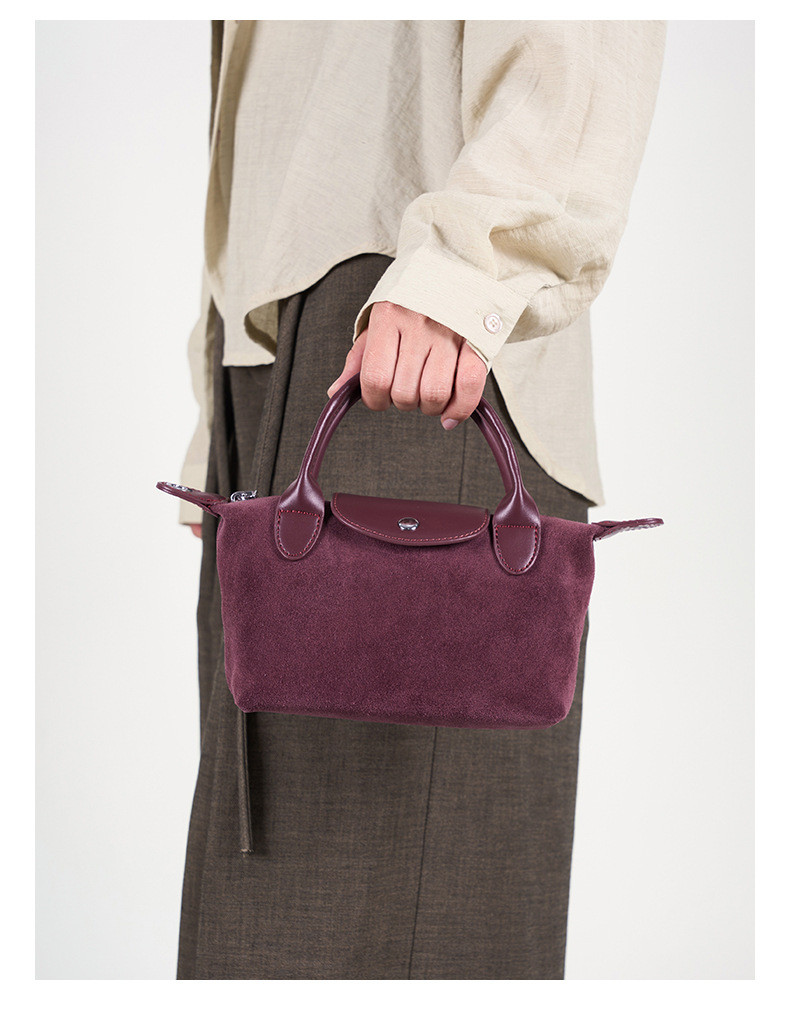 スエード調レザーのミニショルダー｜ふんわり柔らかな質感を楽しむ2WAYバッグ