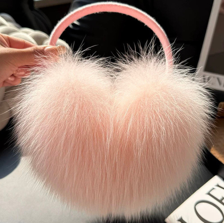 新品ふわふわ暖かいフォックスファーイヤーマフ★イヤーウォーマー耳当てオシャレ防寒