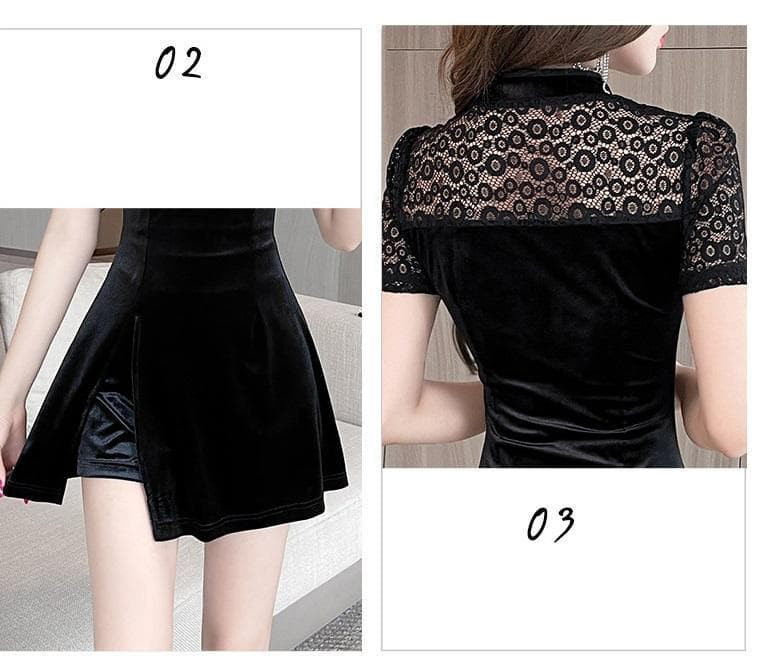 キャバドレス セクシー チャイナ風　大きいサイズ　花柄レース　ワンピース