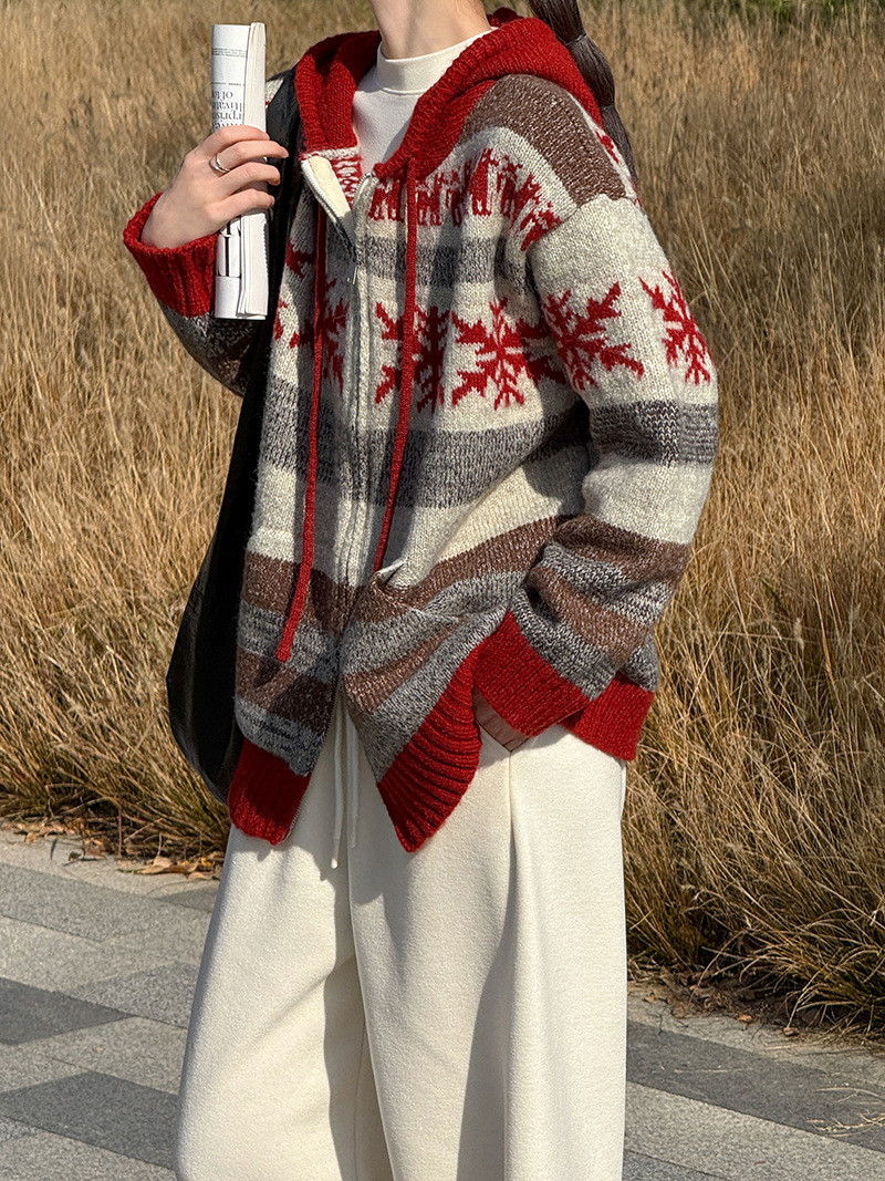 秋冬レディースレトロルーズデザイン 厚手ニットセーター【返品・交換可】品質最優先25-606