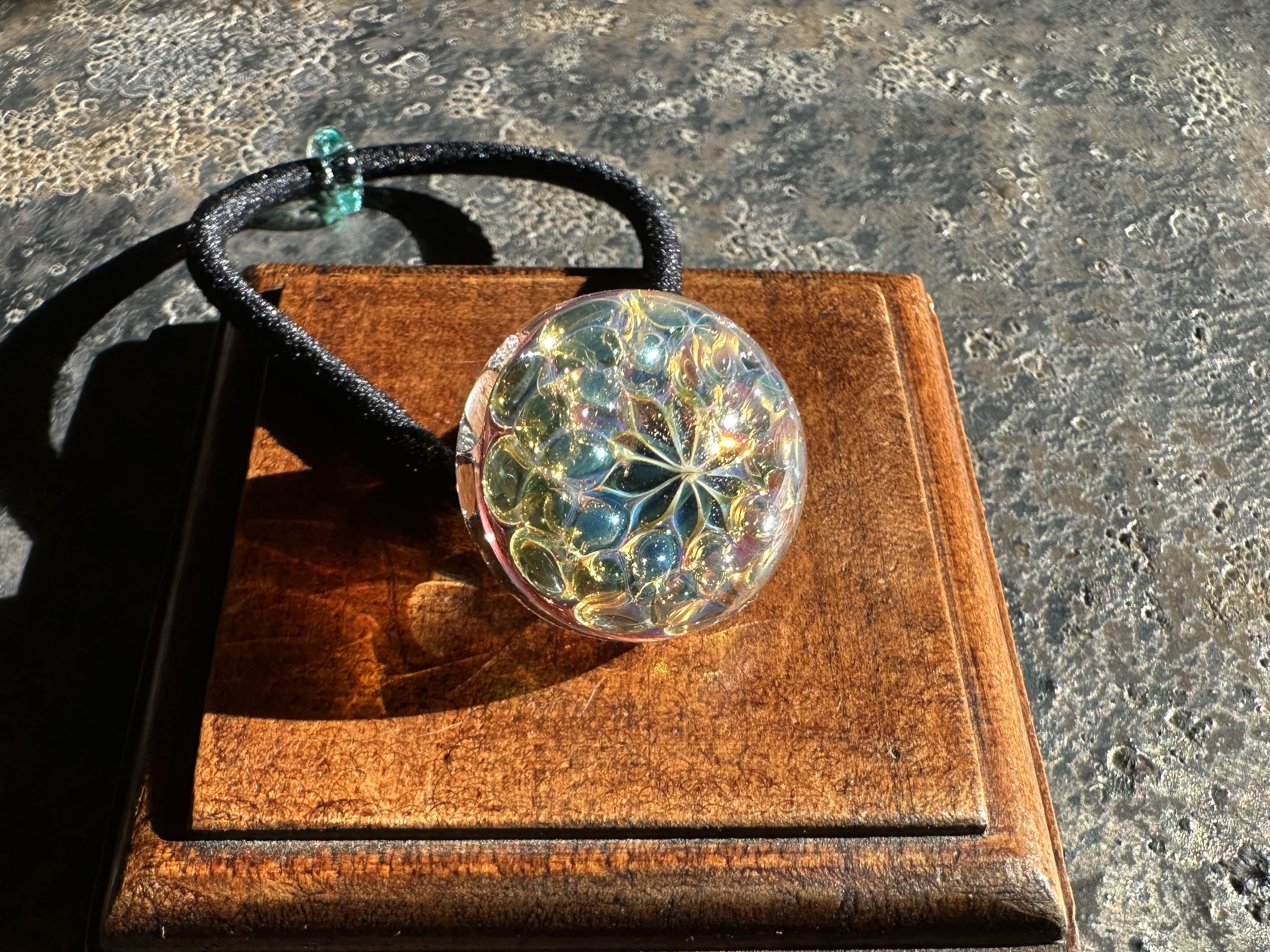 【Blue&Pink Flower】青とピンクの花ヘアゴム　Ssize