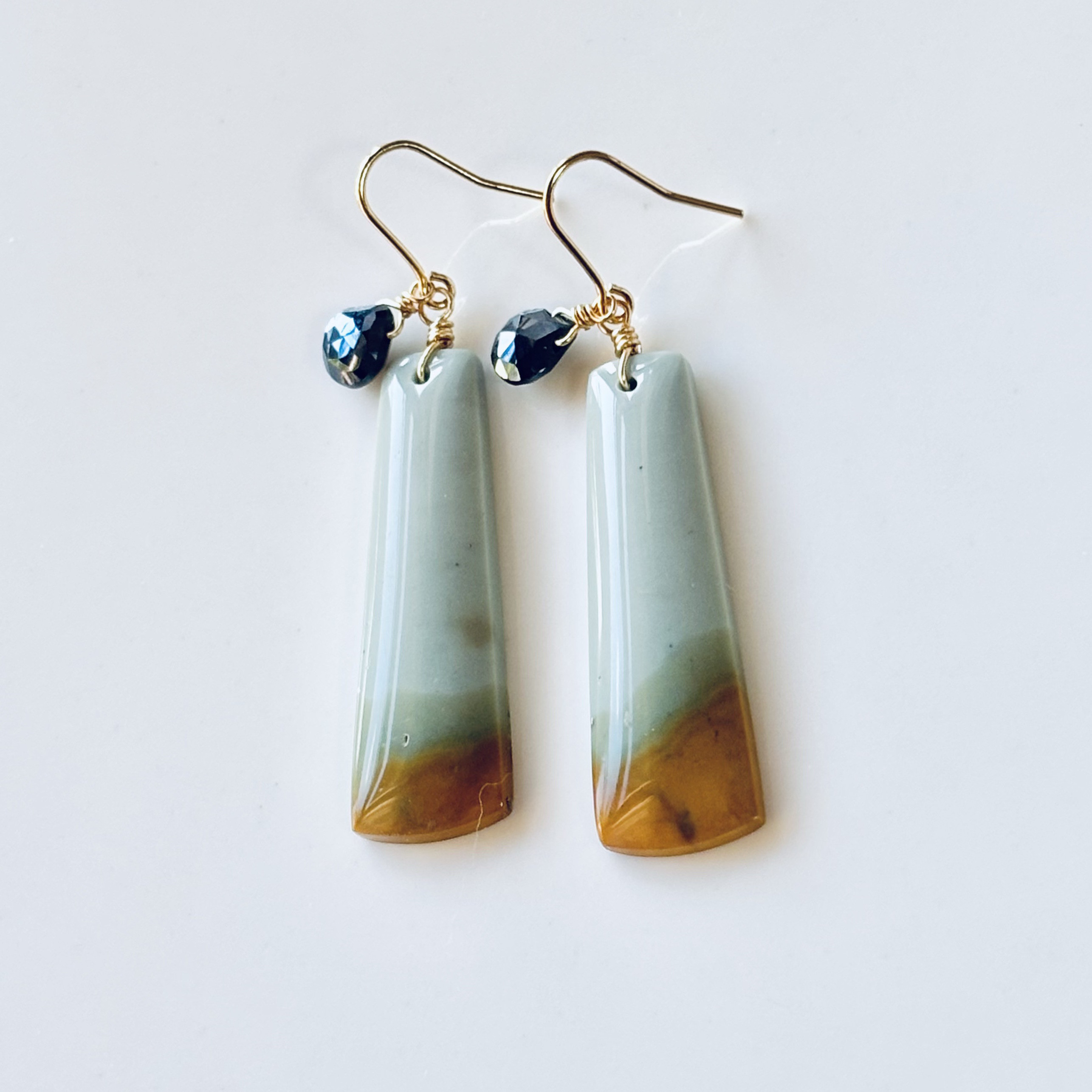 希少☆ポリクロームジャスパーのオンリーワンピアス/14kgf