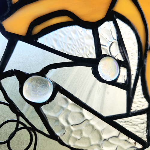 栗毛の馬 ステンドグラス雑貨 ラウンドパネル 窓掛け 壁掛け サン