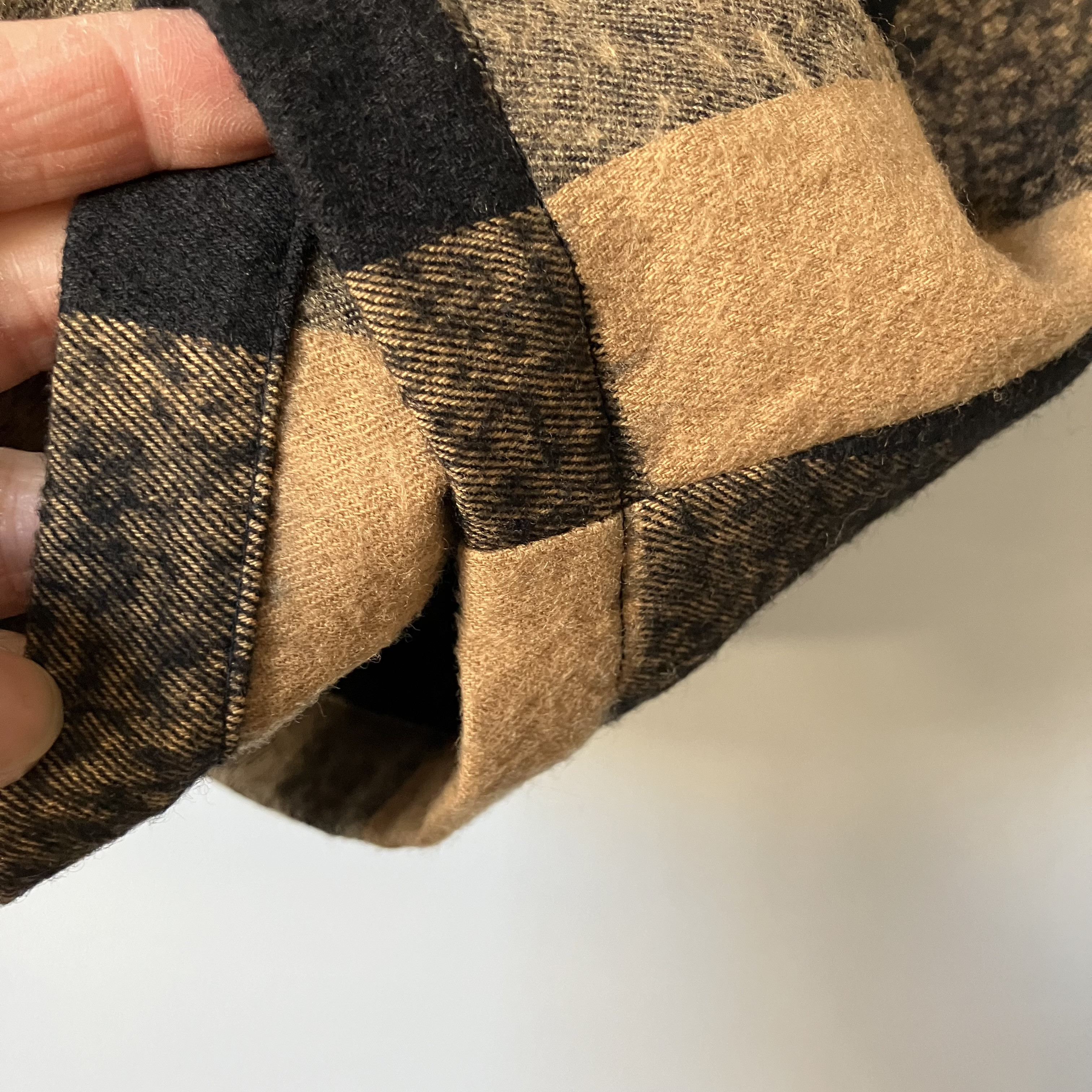 ウールチェックのゆったりパンツ(054)