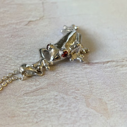 H様ご注文　おめ目がガーネットアカメアマガエルのネックレス 8枚目の画像