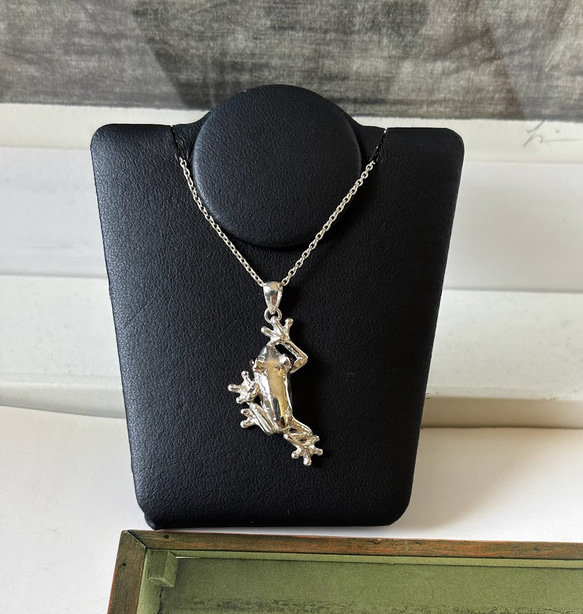 H様ご注文　おめ目がガーネットアカメアマガエルのネックレス 2枚目の画像