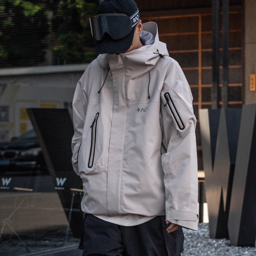 25-26秋冬限定 スノーボードウェア ジャケット パーカー カーキ 撥水 メンズ レディース スキーウェア SN027