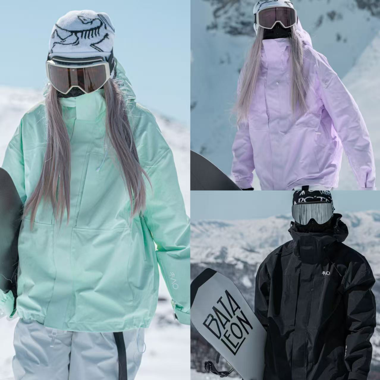 25-26限定 スノーボードウェア ジャケット パーカー 緑 紫 黒 撥水 メンズ レディース スキーウェア SN029 24,493円