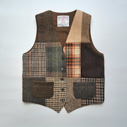 キャピタル　パッチワークデザイン ベスト インド綿 パッチワーク デザインベスト - 古着屋グレープフルーツ