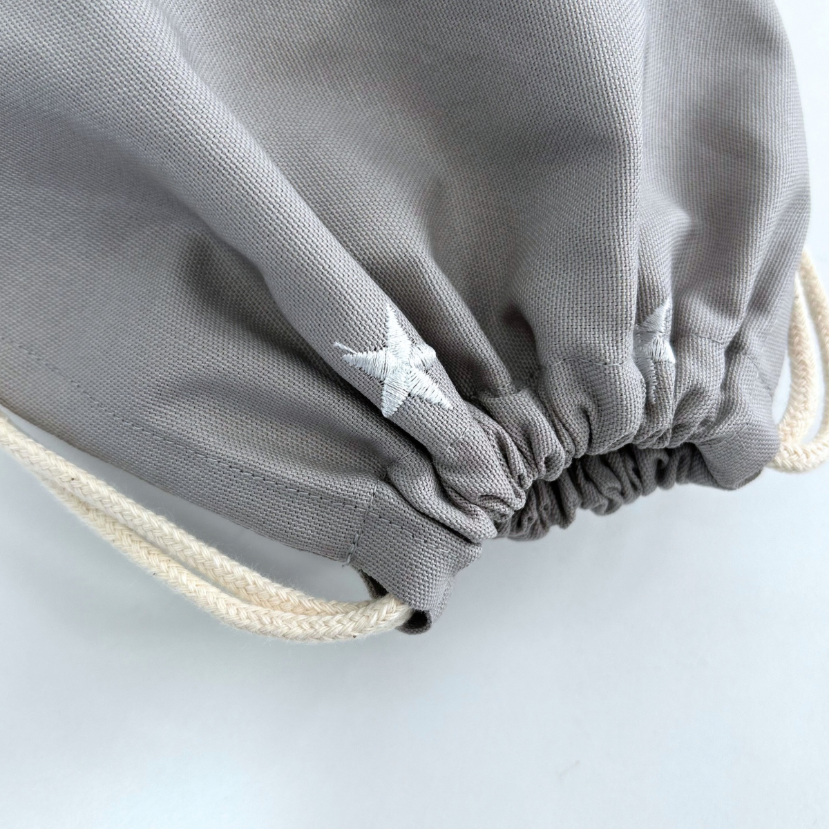 〈入園·入学〉星＆月刺繍×オックス　5点セット　グレージュ　デコレクションズさまの生地使用　★おなまえシールプレゼント