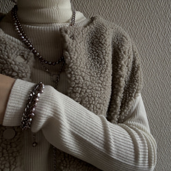 ーlayer pearl braceletsilverー　サージカルステンレス　チェーンブレスレット　パール 12枚目の画像