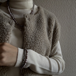 ーlayer pearl braceletsilverー　サージカルステンレス　チェーンブレスレット　パール 14枚目の画像