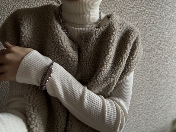 ーlayer pearl braceletsilverー　サージカルステンレス　チェーンブレスレット　パール 15枚目の画像