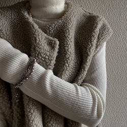 ーlayer pearl braceletsilverー　サージカルステンレス　チェーンブレスレット　パール 3枚目の画像