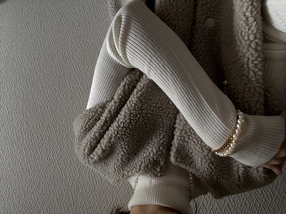 ーlayer pearl braceletー　サージカルステンレス　チェーンブレード　ブレスレット　パールアクセサリー 11枚目の画像