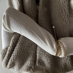 ーlayer pearl braceletー　サージカルステンレス　チェーンブレード　ブレスレット　パールアクセサリー 12枚目の画像