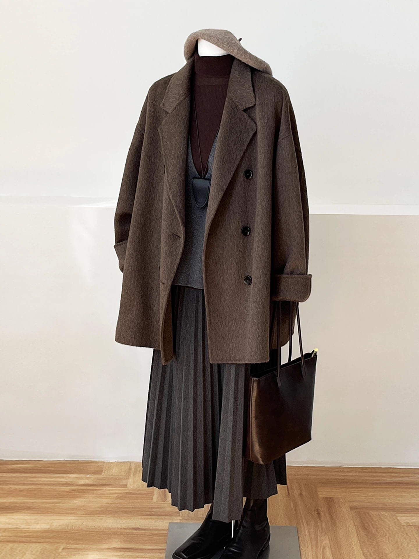 保温力高い大人の羊毛コート、羊毛（ウール）コート 冬のコート 防寒対策 冬支度新作 受注生産
