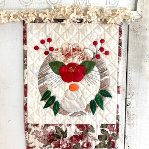 パッチワークタペストリー作成キット／お正月飾りのタペストリー/完成