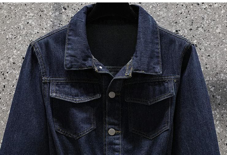 大きいサイズ　レディース　秋冬　デニム　ワンピース　長袖 襟付き　韓国