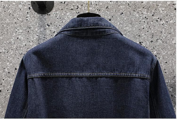 大きいサイズ　レディース　秋冬　デニム　ワンピース　長袖 襟付き　韓国