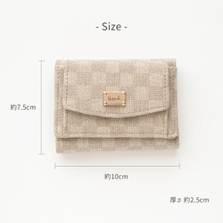 ミニウォレット 【 フィオレッティ チェック柄 ネームプレート 名入れ 】 ミニ財布 三つ折り財布 文字入れ HE69U 9枚目の画像