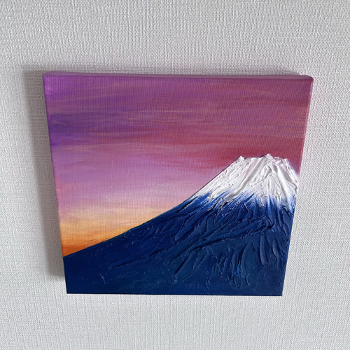 富士山 初茜 】（一点物）テクスチャーアート 18センチ正方形