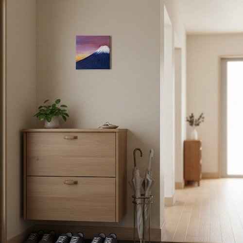 富士山 初茜 】（一点物）テクスチャーアート 18センチ正方形