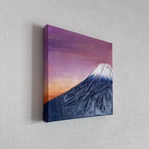 富士山 初茜 】（一点物）テクスチャーアート 18センチ正方形