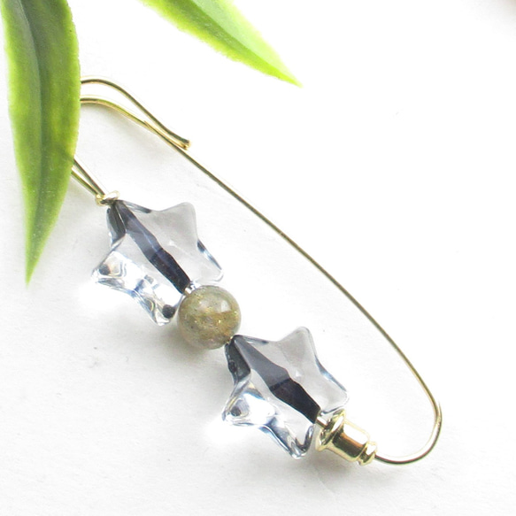 ラブラドライト星降る街角は、いつもネオンで綺麗でちょっといい♪<カブトピンブローチ>SB1189 1枚目の画像