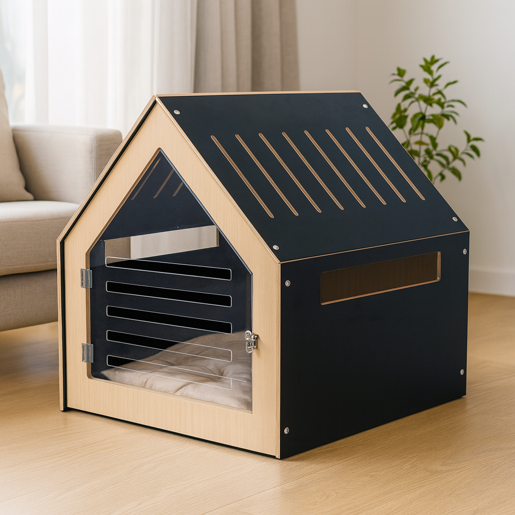 おしゃれなドッグハウス 北欧ミニマル ｜ペットハウス 小型犬用（黒）