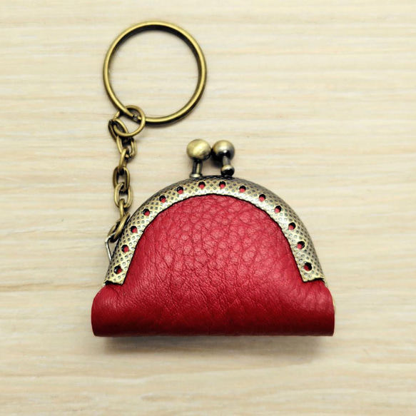 コーチ がま口 ケース 小銭入れ シグネチャー キーリング レッド