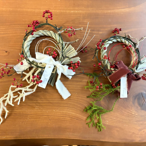 2026年しめ縄飾り サンキライ2WAYしめ縄リース ドライフラワーリース