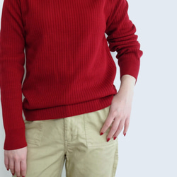 「工作休閒兩相宜」 12G 寬羅紋針織翻領衫（紅色） 第2張的照片