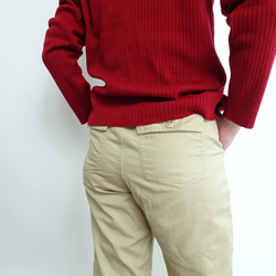 「工作休閒兩相宜」 12G 寬羅紋針織翻領衫（紅色） 第3張的照片