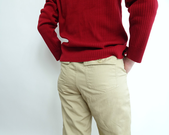 「工作休閒兩相宜」 12G 寬羅紋針織翻領衫（紅色） 第3張的照片