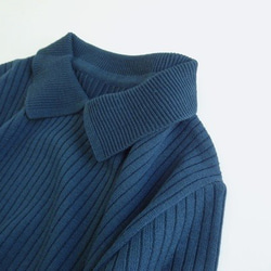 「工作休閒兩相宜」 12G 寬羅紋針織翻領衫（紅色） 第8張的照片