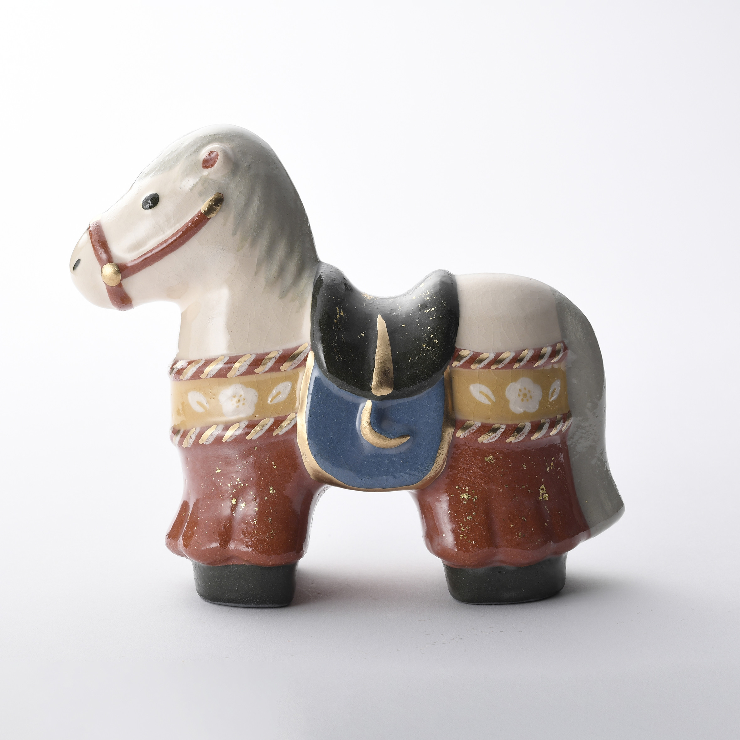 2026年干支　楽焼〚飾馬（かざりうま）〛楽入窯製　手描き　馬 午　正月　縁起物