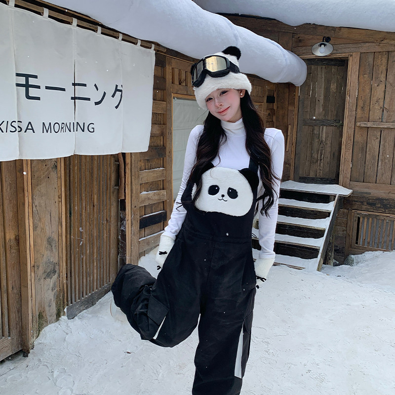 25-26秋冬 スノーボードウェア パンツ ズボン オーバーオー 可愛い メンズ レディース スキーウェア SN047