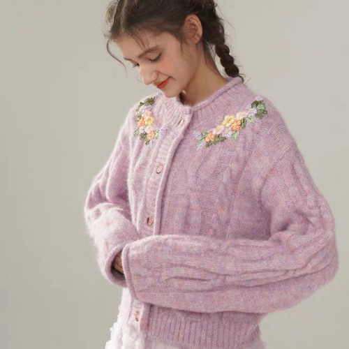 ATON エイトンカシミヤロングカーディガン 美品ATON エイトン カシミヤ100% ロングカーディガン ラベンダー 02