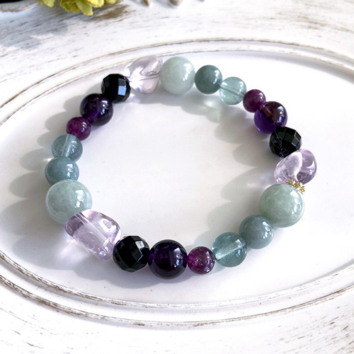 【高品質天然石】強い浄化力でネガティブな氣を払うお守りワー天然石ストーンブレスレット(ギフトBOX付き)