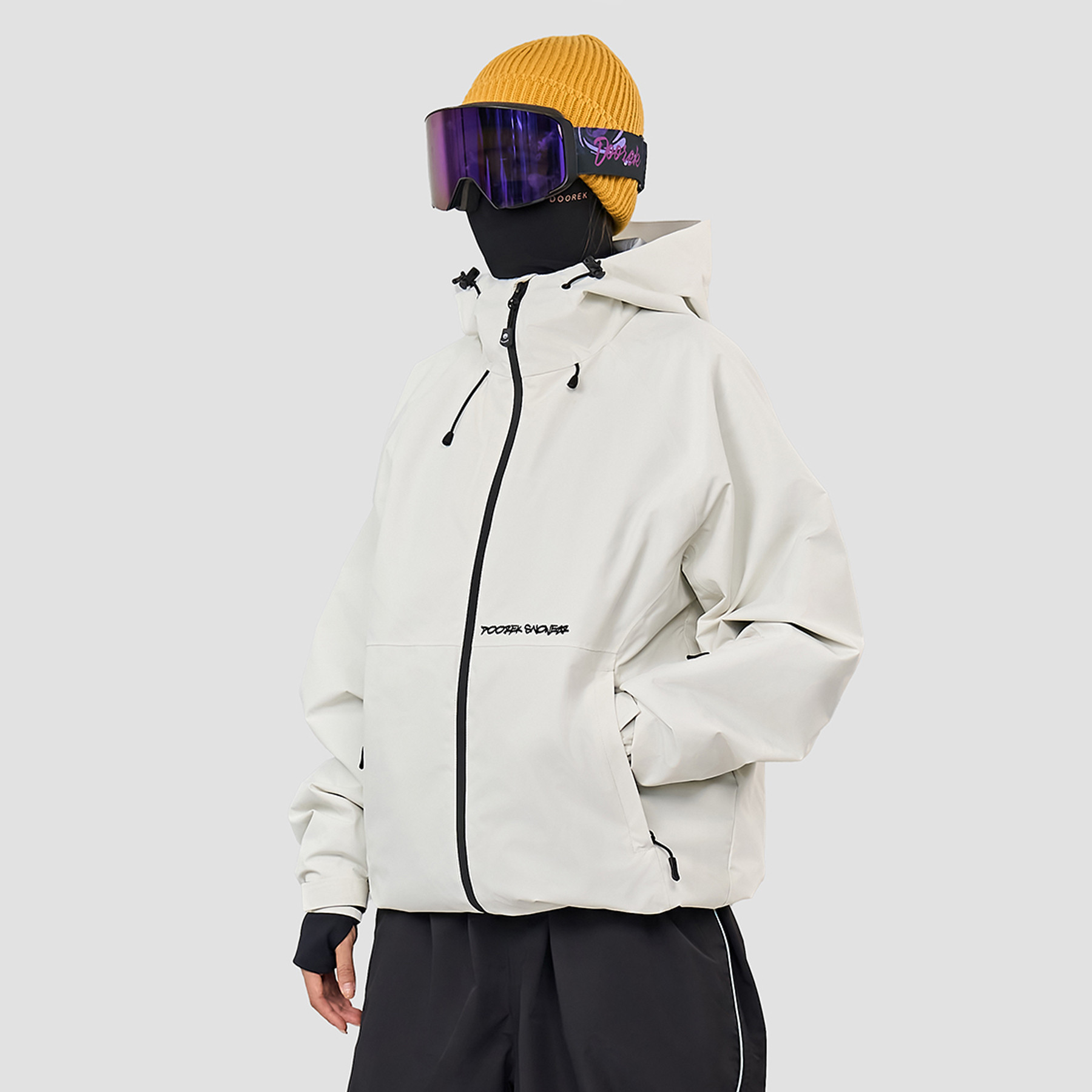 25-26限定 スノーボードウェア ジャケット パーカー 白 撥水 メンズ レディース スキーウェア SN051