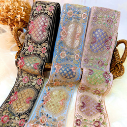 チロリアンテープセット【4】花柄 レトロ アンティーク リボン