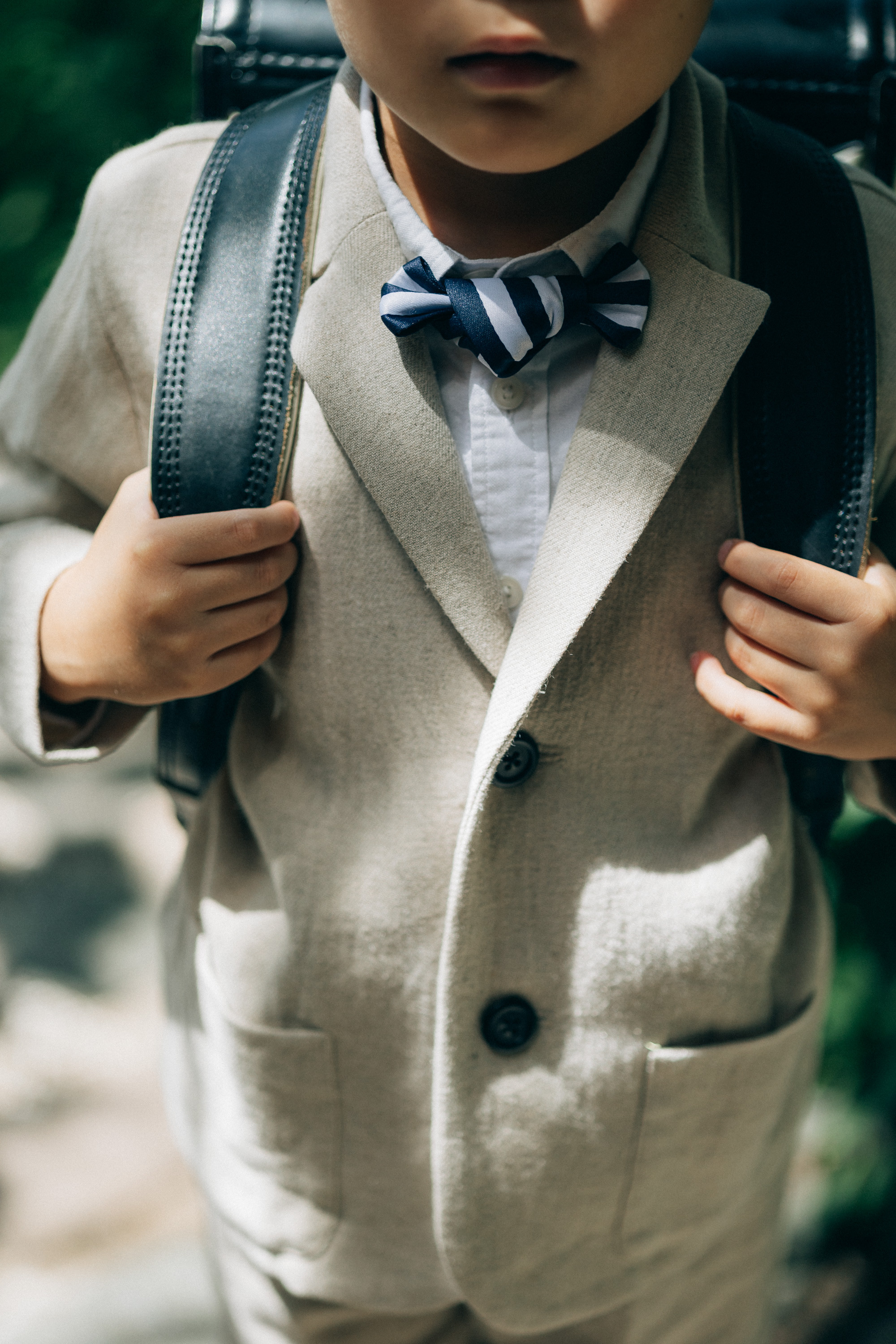 【出来上がり品】 120 ナチュラルコットンスーツ　選べる　蝶ネクタイ　七五三　入園　入学　卒業式