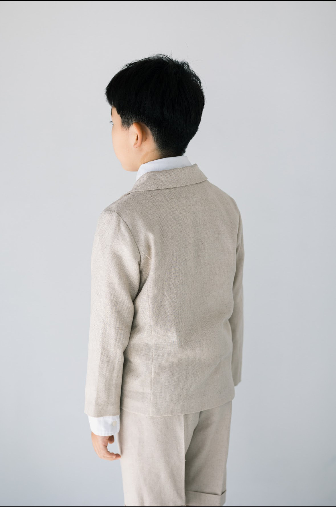 【出来上がり品】 120 ナチュラルコットンスーツ　選べる　蝶ネクタイ　七五三　入園　入学　卒業式