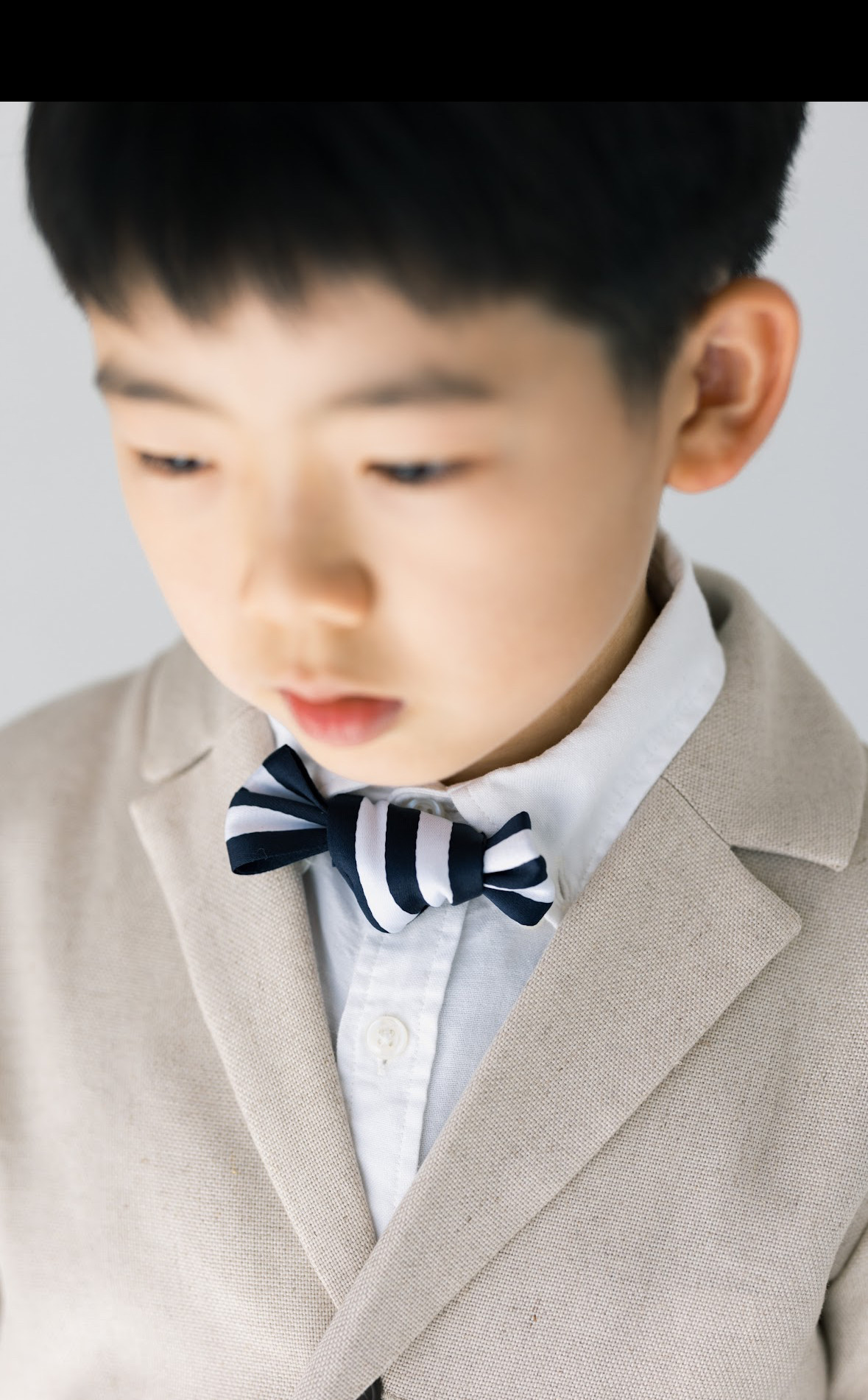 【出来上がり品】 120 ナチュラルコットンスーツ　選べる　蝶ネクタイ　七五三　入園　入学　卒業式