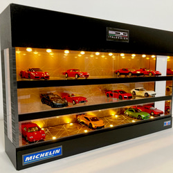 1/43展示12台可・メープル2層式・ディスプレーBOX / LED20灯